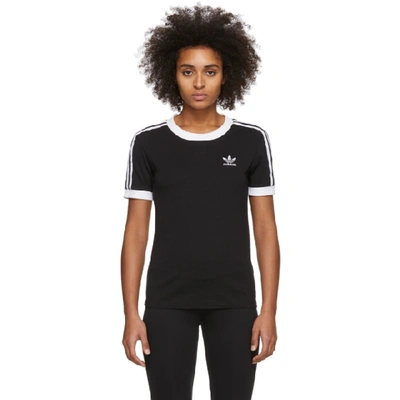 Shop Adidas Originals Black 3-stripes T-shirt