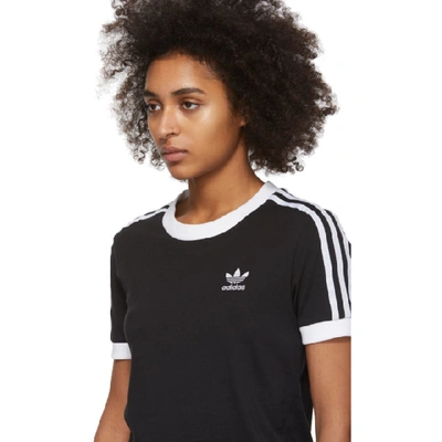 Shop Adidas Originals Black 3-stripes T-shirt