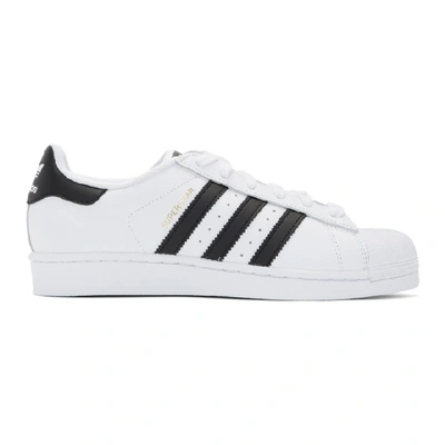 Shop Adidas Originals White & Black Superstar Sneakers In Cloud White/core Black/cloud White