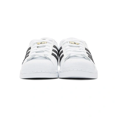 Shop Adidas Originals White & Black Superstar Sneakers In Cloud White/core Black/cloud White