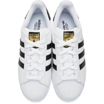 Shop Adidas Originals White & Black Superstar Sneakers In Cloud White/core Black/cloud White