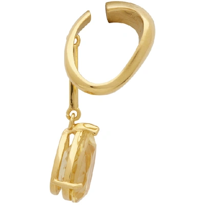 Shop Alan Crocetti Ssense Exclusive Gold And Yellow Citrine Single Right Drop Ear Cuff