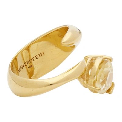 Shop Alan Crocetti Ssense Exclusive Gold And Yellow Citrine Alien Ring