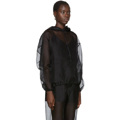 Shop Arch The Black Sheer Silk Hoodie