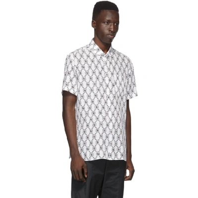 Shop Neil Barrett White And Black Monogram Shirt In 526 White