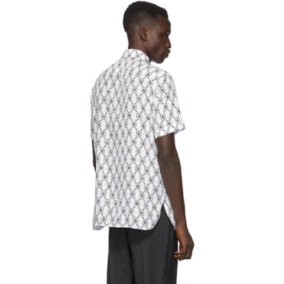 Shop Neil Barrett White And Black Monogram Shirt In 526 White