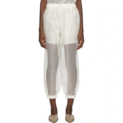 Shop Arch The Off-white Silk Lining Lounge Pants In Ivory