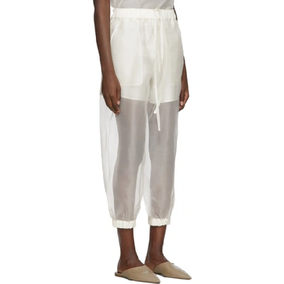Shop Arch The Off-white Silk Lining Lounge Pants In Ivory