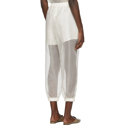 Shop Arch The Off-white Silk Lining Lounge Pants In Ivory