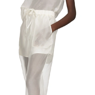 Shop Arch The Off-white Silk Lining Lounge Pants In Ivory