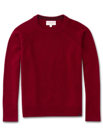 Shop Derek Rose Women's Cashmere Sweater Daphne Pure Cashmere Crimson