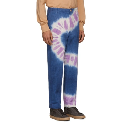 Shop The Elder Statesman Navy And Purple Tie-dye Jeans In Nvy Magenta