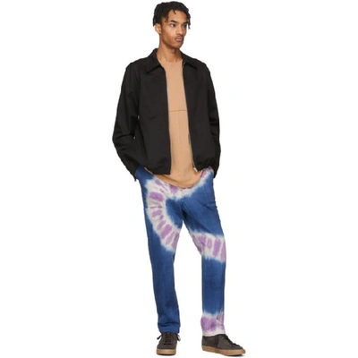 Shop The Elder Statesman Navy And Purple Tie-dye Jeans In Nvy Magenta