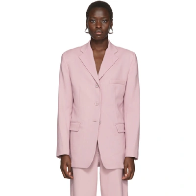 Shop Sies Marjan Pink Wool Canvas Molly Oversized Blazer In Spink Soft