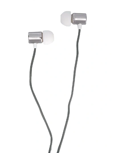 Shop Le Cord Minimalist Earbud Headphones In Silver