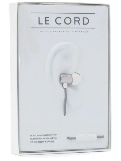 Shop Le Cord Minimalist Earbud Headphones In Silver