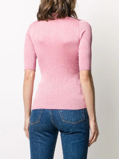 Shop Dolce & Gabbana Pussy Bow Detail Knitted Top In Pink