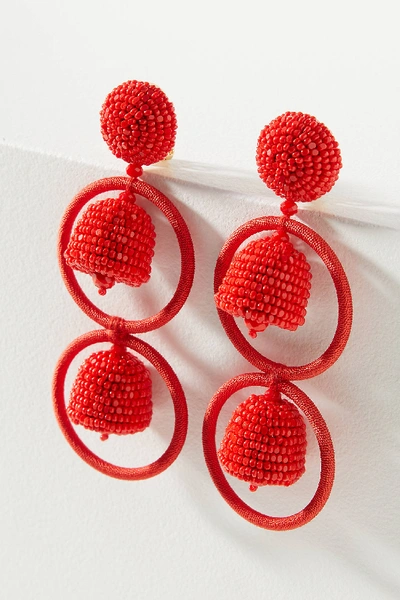 Shop Sachin & Babi Victoria Clip-on Earrings In Red