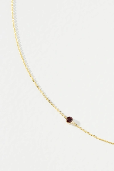 Shop Maya Brenner 14k Yellow Gold Asymmetrical Birthstone Necklace In Purple
