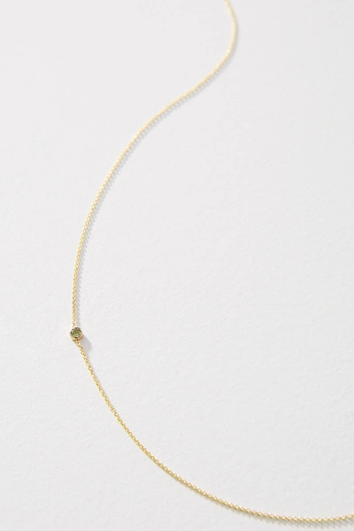 Shop Maya Brenner 14k Yellow Gold Asymmetrical Birthstone Necklace In Green
