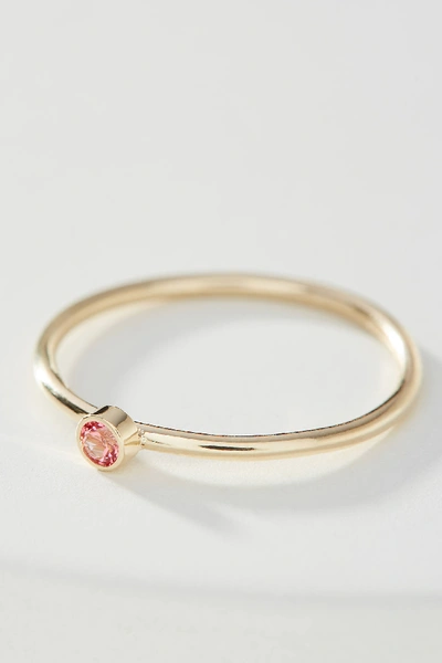 Shop Maya Brenner 14k Yellow Gold Birthstone Ring In Pink