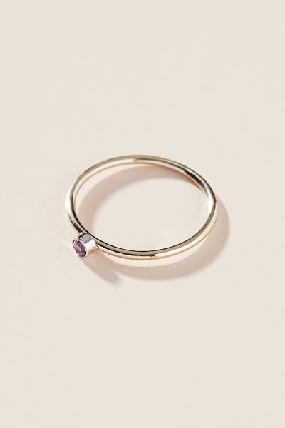 Maya Brenner 14k White Gold Birthstone Ring In Purple