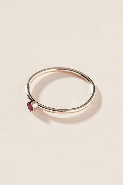 Shop Maya Brenner 14k White Gold Birthstone Ring In Red