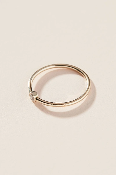 Shop Maya Brenner 14k White Gold Birthstone Ring In Clear