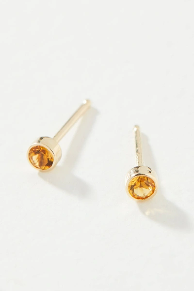 Maya Brenner 14k Yellow Gold Birthstone Post Earrings In Yellow