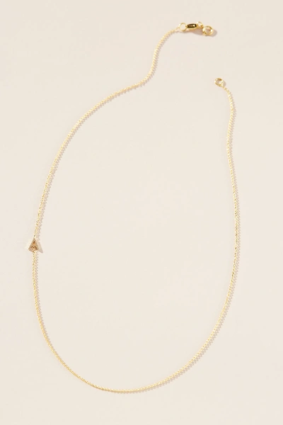 Shop Maya Brenner 14k Gold Asymmetrical Monogram Necklace In Alphabet