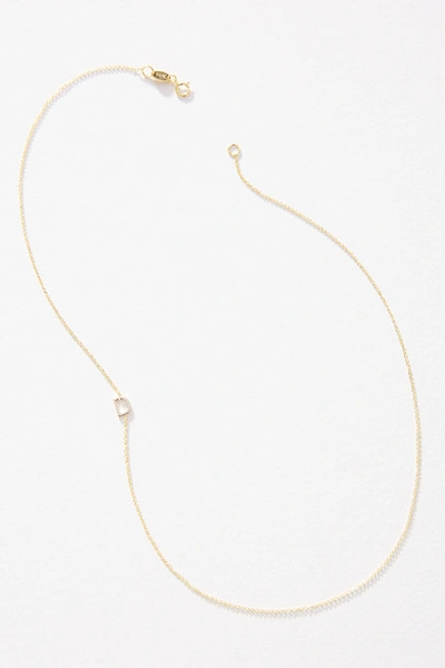 Shop Maya Brenner 14k Gold Asymmetrical Monogram Necklace In Multicolor