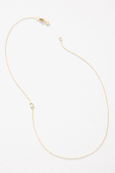 Maya Brenner 14k Gold Asymmetrical Monogram Necklace In Multicolor