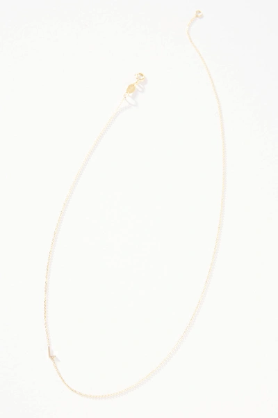 Shop Maya Brenner 14k Gold Asymmetrical Monogram Necklace In Multicolor