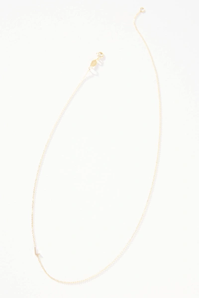 Maya Brenner 14k Gold Asymmetrical Monogram Necklace In Multicolor