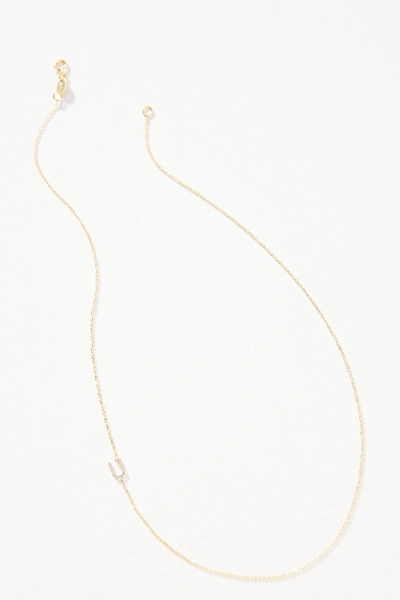 Maya Brenner 14k Gold Asymmetrical Monogram Necklace