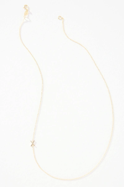 Maya Brenner 14k Gold Asymmetrical Monogram Necklace