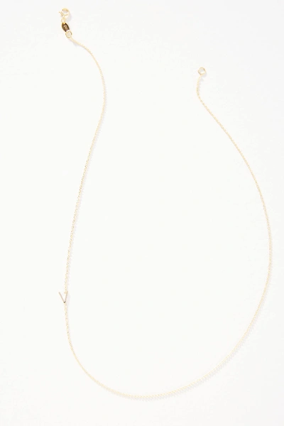 Maya Brenner 14k Gold Asymmetrical Monogram Necklace