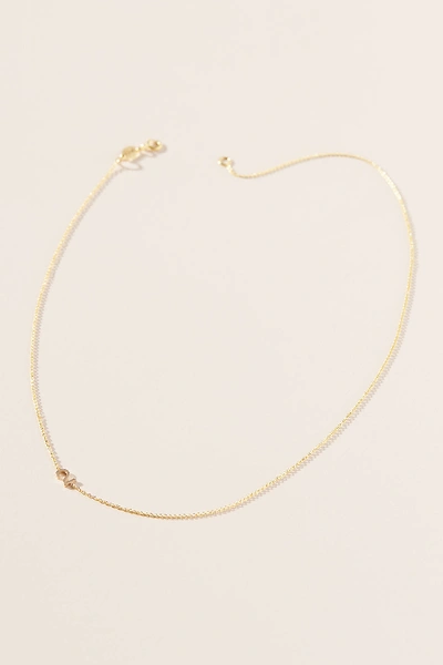 Shop Maya Brenner 14k Gold Asymmetrical Numeral Necklace In Grey