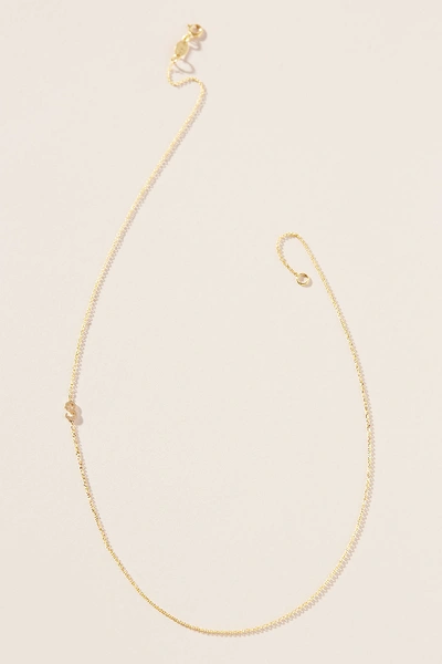 Shop Maya Brenner 14k Gold Asymmetrical Numeral Necklace In Grey