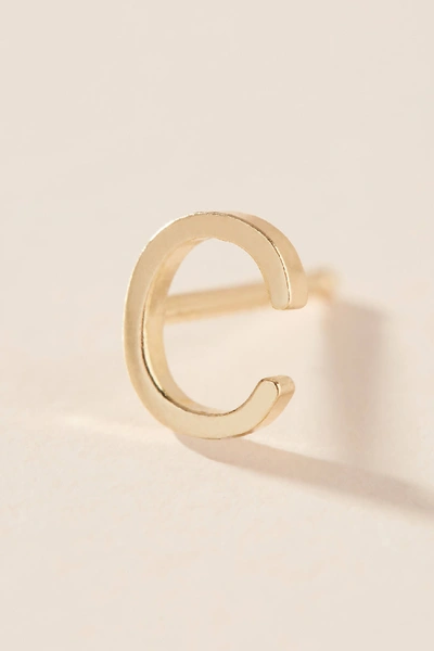 Shop Maya Brenner 14k Yellow Gold Monogram Post Earring