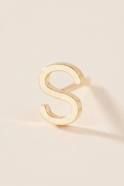 Shop Maya Brenner 14k Yellow Gold Monogram Post Earring