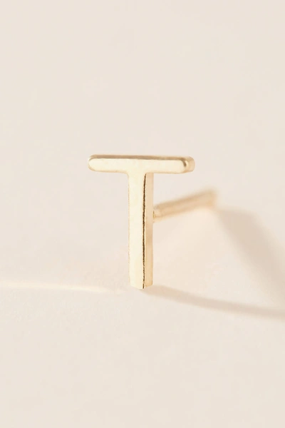 Shop Maya Brenner 14k Yellow Gold Monogram Post Earring