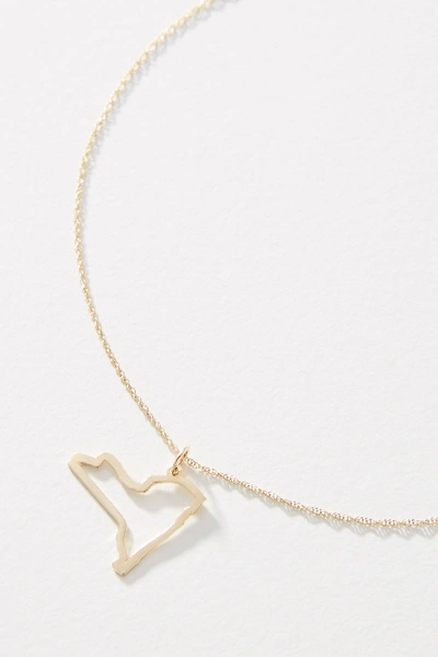 Maya Brenner 14k Gold State Pendant Necklace In Yellow