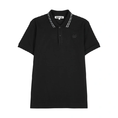 Shop Mcq By Alexander Mcqueen Black Piqué Cotton Polo Shirt