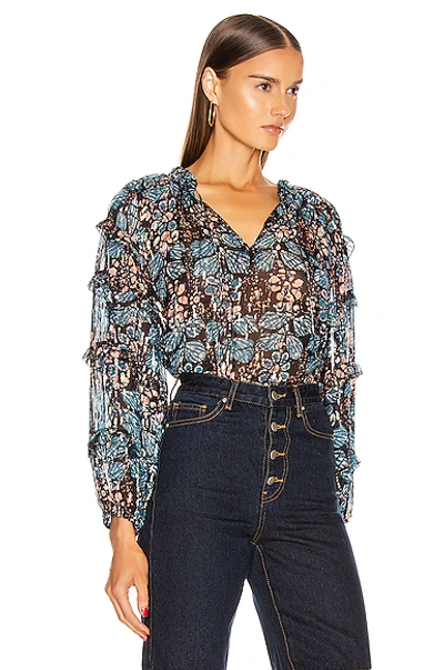 Shop Ulla Johnson Roma Blouse In Indigo