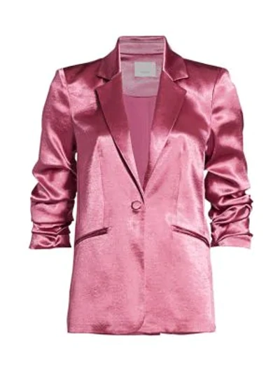 Shop Cinq À Sept Women's Kylie Satin Blazer In Pink Sapphire