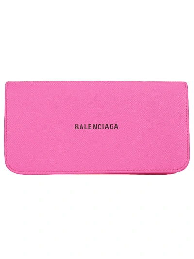 Shop Balenciaga Chain Wallet In Acid Fuchsia/l Black