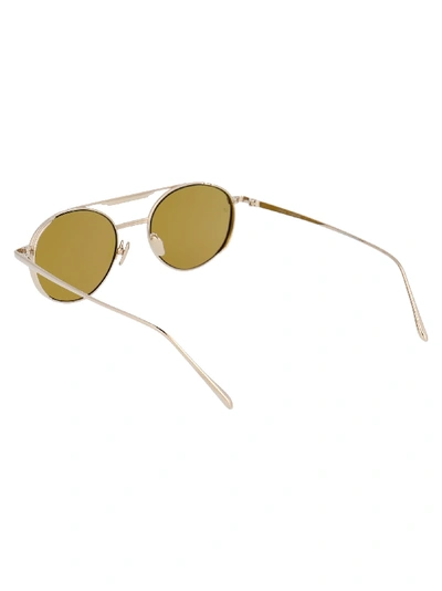 Shop Linda Farrow Sunglasses In Light Gold Solid Olive