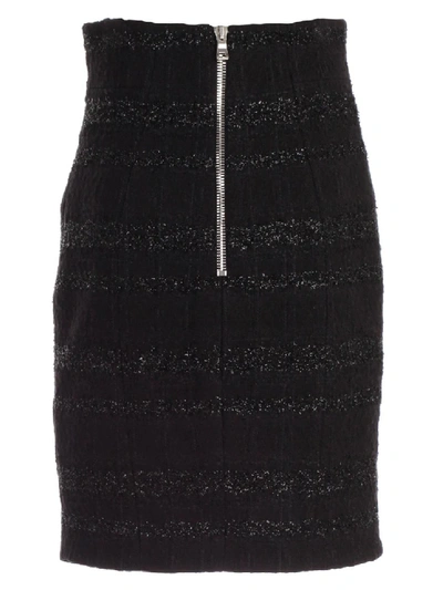 Shop Balmain High Waist Pencil Skirt In Black