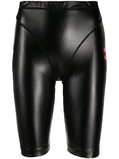 Shop Adidas Originals By Alexander Wang Pleather Biker Shorts In Black